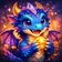 Colorful, stylized fantasy creature avatar with expressive features and vibrant hues, suitable for a friendly profile picture